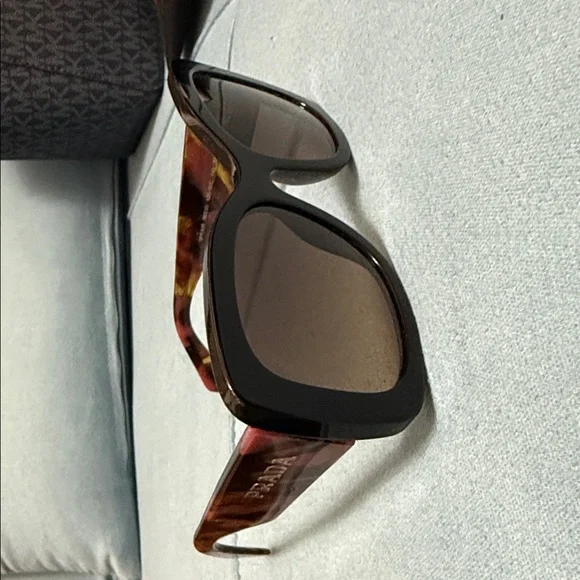 Prada Red and Brown Women's Glasses - Picture 4 of 6